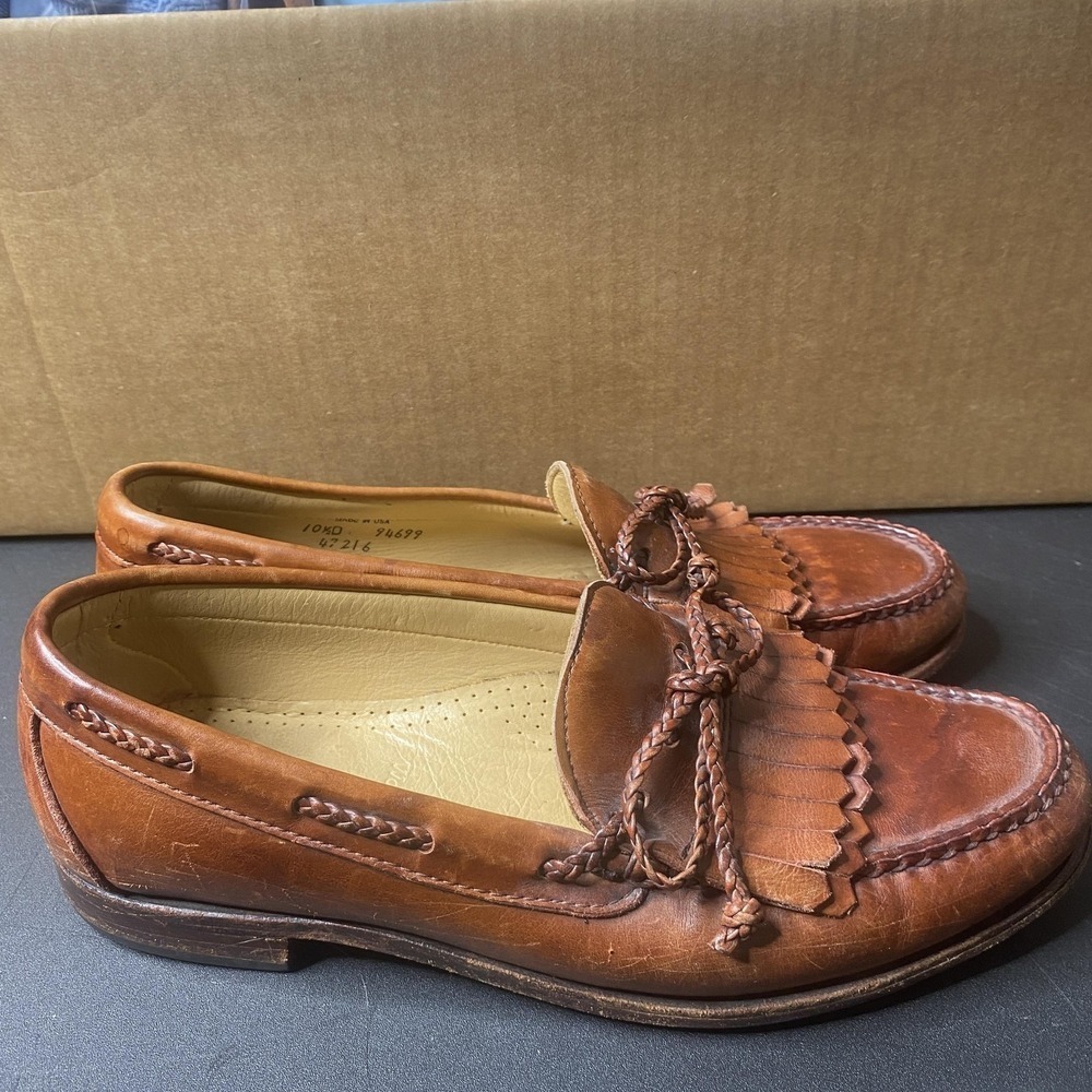 Allen Edmonds Woodstock Shoes Mens Size 10.5 D Brown Kiltie Tassel Loafers USA
